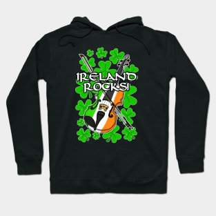 Ireland Rocks Fiddle Irish Flag St Patrick's Day Hoodie